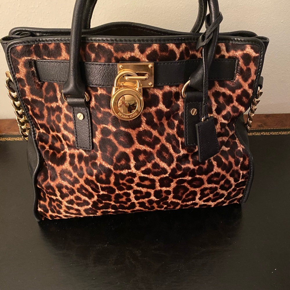 Michael Kors handbag leopard print tote